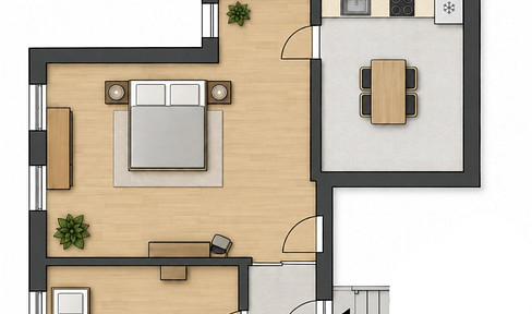 Praktische 1,5-Zi-Wohnung in Ehingen-Rißtissen bei Laupheim