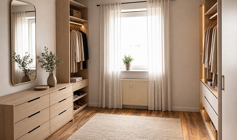 Unrenovated 4-room apartment with balcony, located near Rewe supermarket and close to the university.