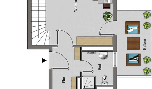 Moderne 2,5-Zimmer-Maisonette mit Südbalkon & begehbarem Kleiderschrank in Münster-Hiltrup