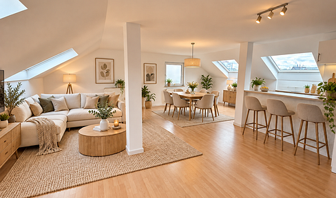 Helle 2-Zimmer-Dachgeschosswohnung mit Einbauküche in zentraler Lage