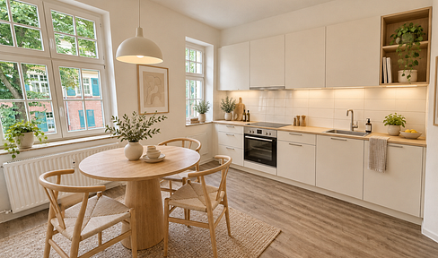 Wohnen mit Grünblick & Geschichte - modernisierte 2-Zimmer-Wohnung mit Balkon und Uhrenturmblick