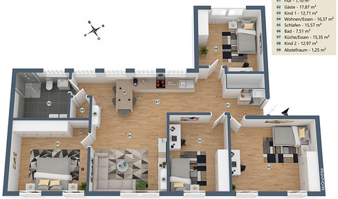 Moderne und großzügige 5-Zimmer-Wohnung, barrierefrei mit EBK im Zentrum von Worms