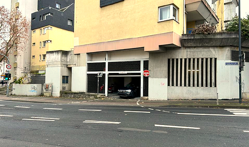 Underground parking space in the old town of Mainz, located on Holzhofstrasse.