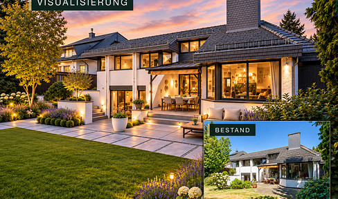 Architect-designed house with a gallery, situated on a 1,294 m² plot of land in Hexenberg, near the forest, and available without commission.