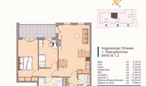 Modern apartment in Cologne-Ehrenfeld – Built in 2017 | KfW-55 standard | Approximately 83.55 m²