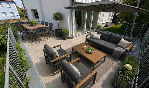 3,5 Zimmerwohnung. EG, Terrasse, Stellplatz + TG. Barrierearm provisionsfrei von privat ohne Makler