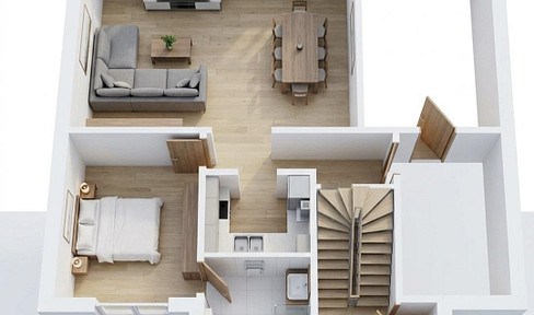 Renovated 2-room apartment for sale in Wuppertal-Vohwinkel.