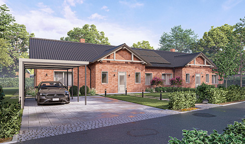 Hochwertige Bungalow-Haushälfte mit EBK, Sauna & Carport - attraktive, ruhige Lage von Barum