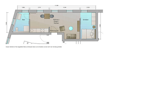 Seckenheimer Hauptstraße - 1-room apartment, type A3.