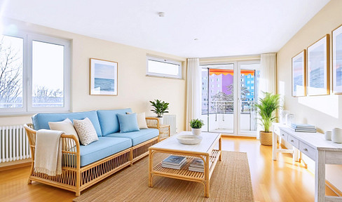 Very bright apartment with a balcony offering sun views - possibility of a 2-room layout.