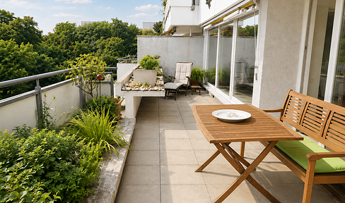 For sale by owner: 4-room apartment with a rooftop terrace and balcony in Haar.