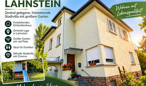 Zentral gelegene freistehende Stadtvilla, EFH, großer Garten
