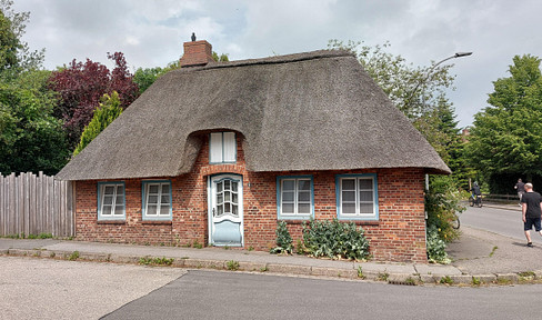 Thatched-roof cottage in Niebüll.