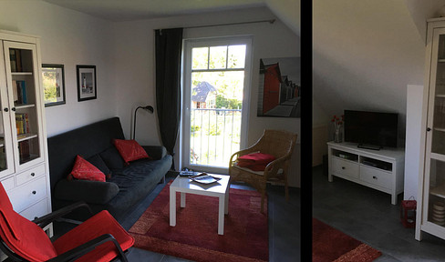 Modern apartment with a spacious loggia, balcony, and attic space, located in a prime area of Hooksiel.