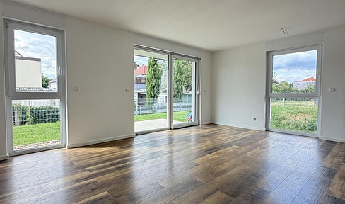 Brand new 3-room ground floor apartment with terrace and garden.