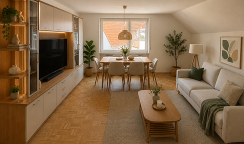 Apartment in the attic, located in a quiet area.