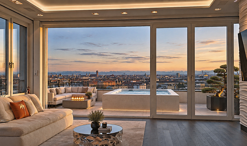 The Postcard View: A Superb, High-End Penthouse Apartment Above Schwabing.