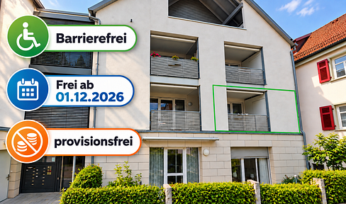 Barrierefreie 2-Zimmer-Whg. mit Loggia, frei ab 12/26, Energie A+ - provisionsfrei