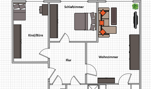 Bright 3-room apartment with a balcony and a carport parking space.