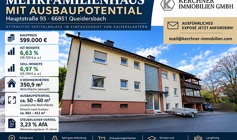 HIGH-YIELD MULTI-FAMILY HOUSE – CURRENT YIELD: 6.63% | PROJECTED YIELD: 6.97% | + 60 sqm OF POTENTIAL FOR EXPANSION.