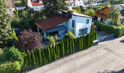 Detached architect-designed house with a sunny southwest orientation.