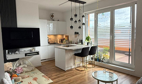 Prinzencarre Krefeld - Modern 4-room apartment with a fantastic terrace overlooking the courtyard, and an underground parking space.