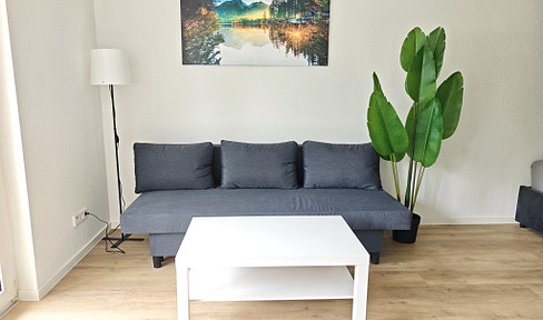 Immediately available: Renovated, furnished one-bedroom apartment with a balcony, located in a prime area of Mannheim.