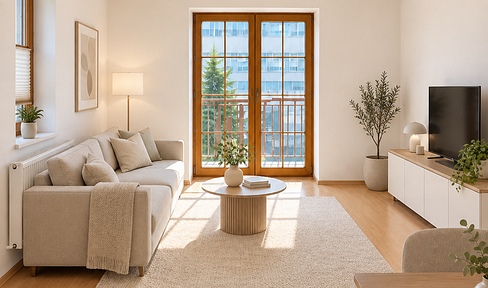 Bright 2.5-room apartment with balcony - Located in the heart of Cossebaude.