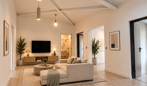 Newly renovated 3-room apartment on the ground floor.