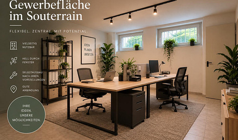 Flexible commercial space in the basement – approximately 95 square meters | ideal for offices and quiet businesses.