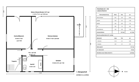 Apartment (1st floor) in a three-family house with a panoramic balcony.