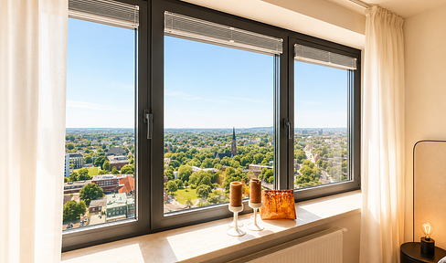 Fully furnished high-rise residence – 29th floor – panoramic views over Hamburg