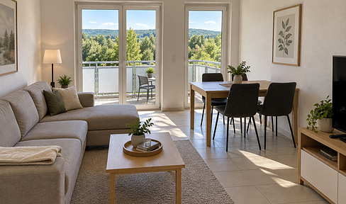 Beautiful 2-room apartment with 4 balconies, a bright bathroom, and a parking space.