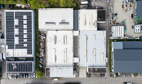 50m² / 100m² / 100m² / 400m² / 1200m²: Various hall sizes available for storage, production, or workshop use.