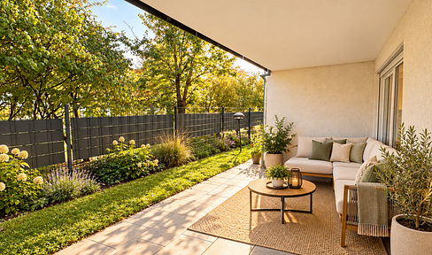 Close to nature and charming – 3-room ground floor apartment with a share of the garden.