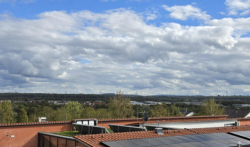 Bright, newly built 3-room attic apartment with a fantastic view.