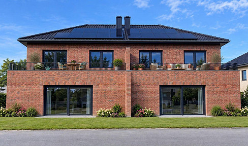 New construction semi-detached house | approximately 125 m2 | 5 rooms | 2 bathrooms | Terrace & large balcony | Hodenhagen.