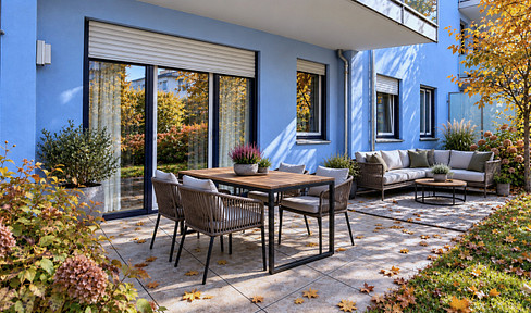 No fees! 3-room garden apartment, with the potential for owner-occupation, and newly renovated facade.
