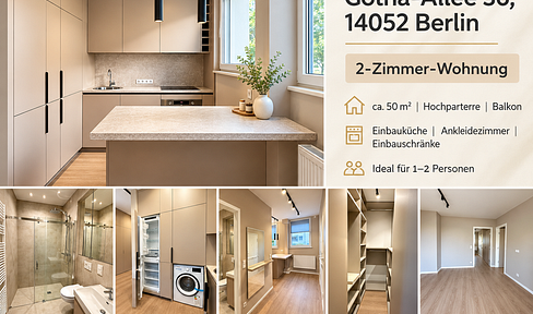 Hochwertig kernsanierte 2-Zimmer-Wohnung mit Balkon, Ankleide & Einbauküche in Berlin-Westend