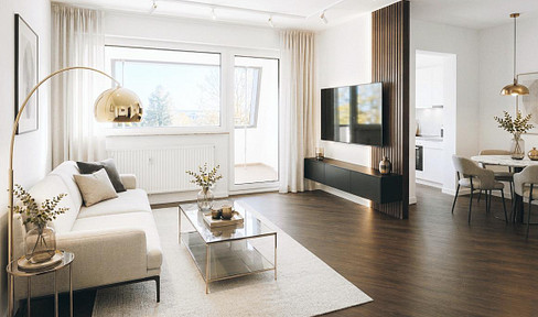 Neustadt-Hambach: Bright, newly renovated 3-room apartment with a balcony and views of the Rhine valley.