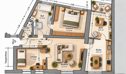 First occupancy after renovation | 3 bedrooms, balcony & built-in wardrobe in Solingen-Ohligs.