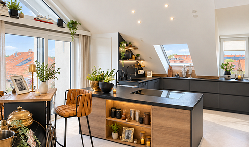 Über den Dächern  – stilvolles Penthouse, Licht und Wohngefühl - vor den Toren Münchens