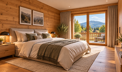 OG Wohnung in Blockbauweise mit Bergblick