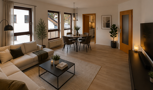 Living with a View: 3-room attic apartment with balcony.