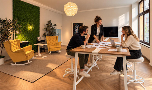 WORK. MEET. THINK. CREATE. | 103 m² Plug & Work – Büro/Praxis, 3 Büros + großer Meetingraum