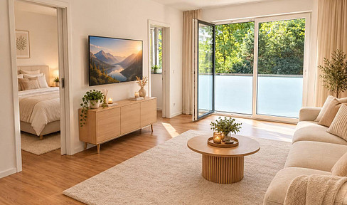 1.5-room apartment, fitted kitchen, balcony, underground parking space.