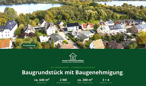 Building plot with building permit for a residential building with 2 apartments - commission-free for the buyer.