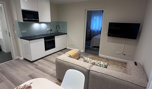 Fully furnished 2-room apartment with a kitchen in Frankfurt-Rödelheim.