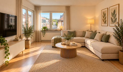 Bright 4-room apartment with a balcony.