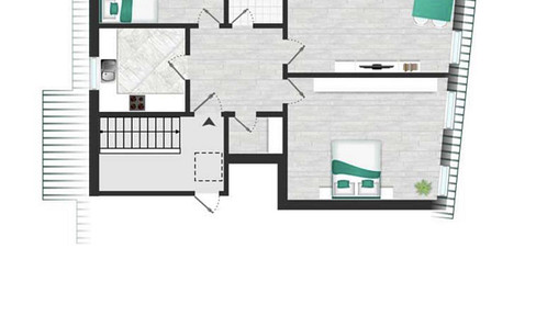 Renovated 3-room apartment.
